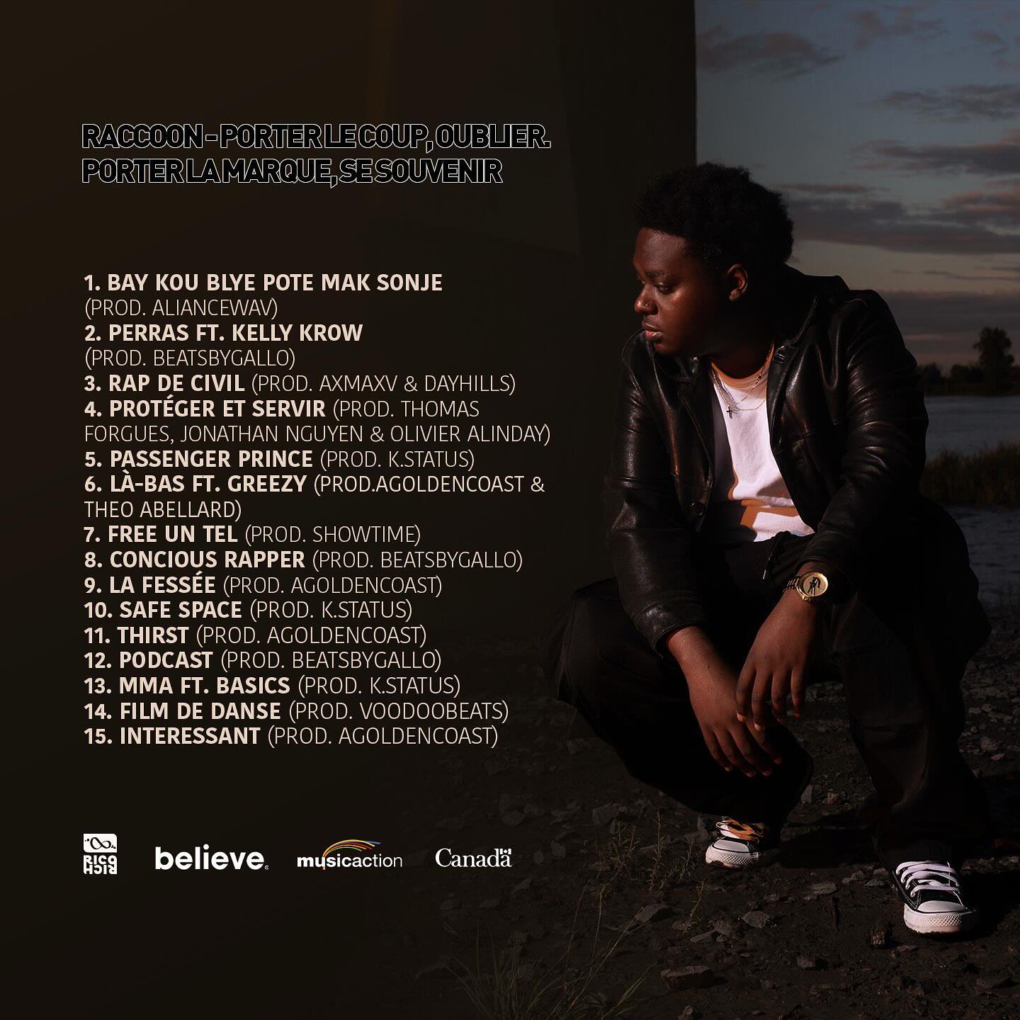 Raccoon Cover Back Tracklist